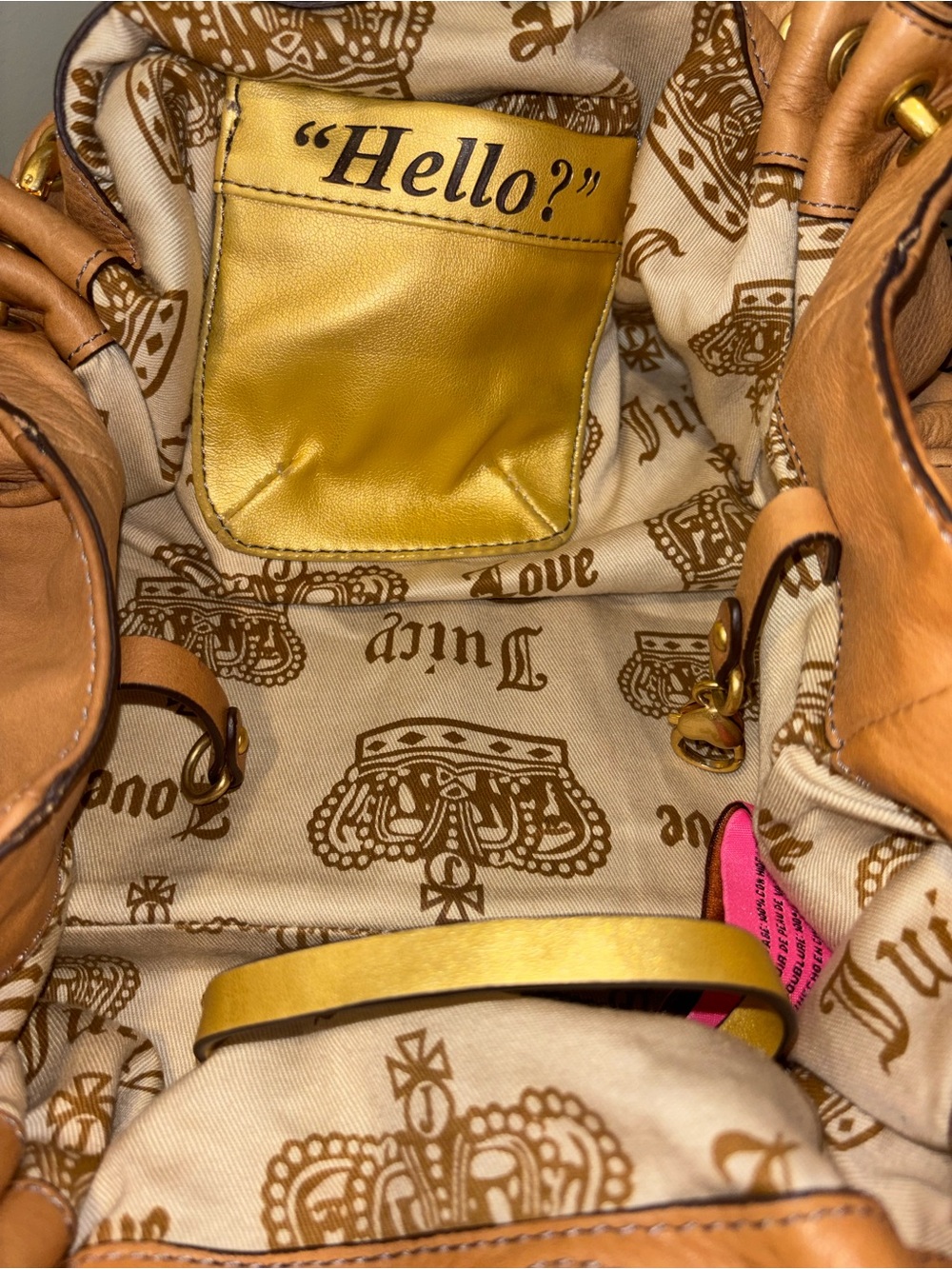 Juicy Couture Tan Leather with Gold Hardware Handbag, Preowned - Picture 3 of 8